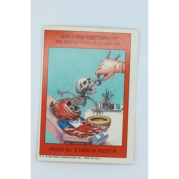 Vintage Garbage Pail Kids 1987 458a Dental Hy Gene Green Line Printing Error! - Picture 5 of 5